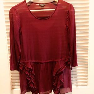 Theory dark red women blouse